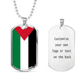 Manufacturer All 233 Countries Flags Stainless Steel 18K Gold Epoxy Resin Palestine Flag Pendant Chain Necklace