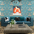 UDK Modern Dark Floral Botanical PVC Self-adhesive Waterproof Wallpaper for Living Room Hotel Household Entertainment Use