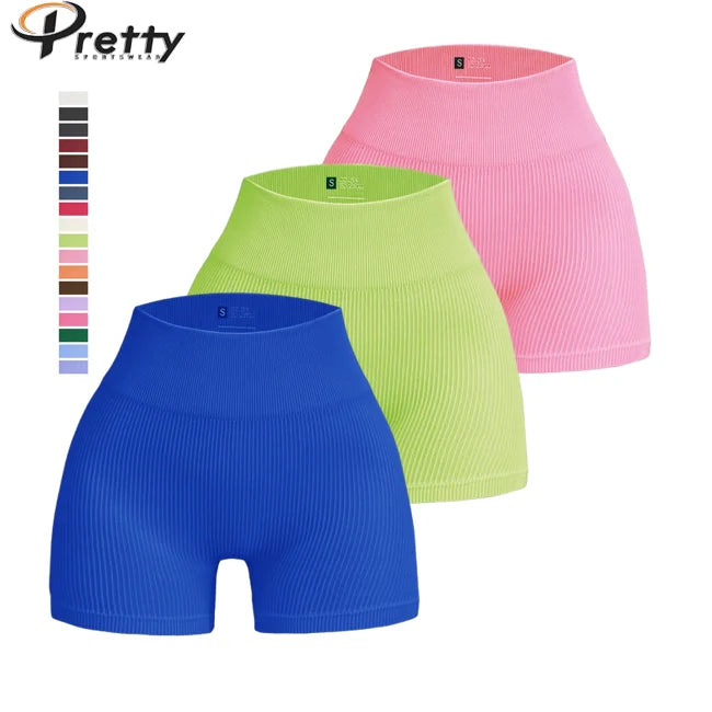 Wholesale Womens Clothing Custom Yoga Shorts Seamless Tight Tummy Control Butt Lift Biker Scrunch Shorts Gym Fitness for Women
