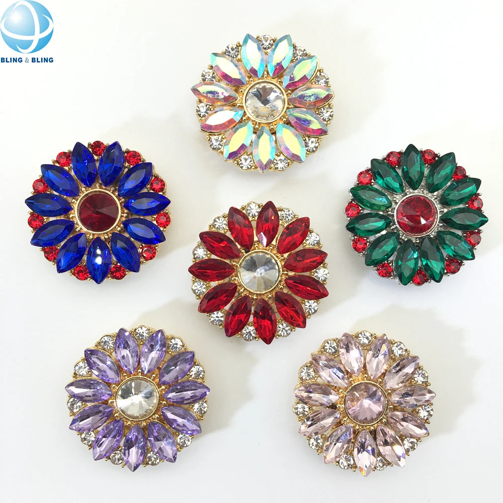 New Listing Colorful Crystal Removable Button Clip Shirt Jewelry Button Covers for Women Men Blouse Cufflinks Decoration