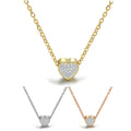 High Fashion Gold Plated Jewelry 18k Gold Filled 304 Stainless Steel Heart Crystal Zircon Pendant Necklace for Women