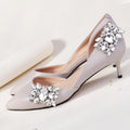 Jewelry Decoration Crystal Shoe Buckle Clip Elegant Rhinestone Crystal High Heel Decorations for Wedding Party