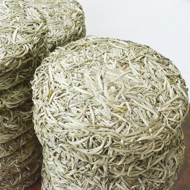 357 Gram White Tea Bai Hao Yin Zhen Tea Cake White Silver Needle  Cha Bing From Fujian Province