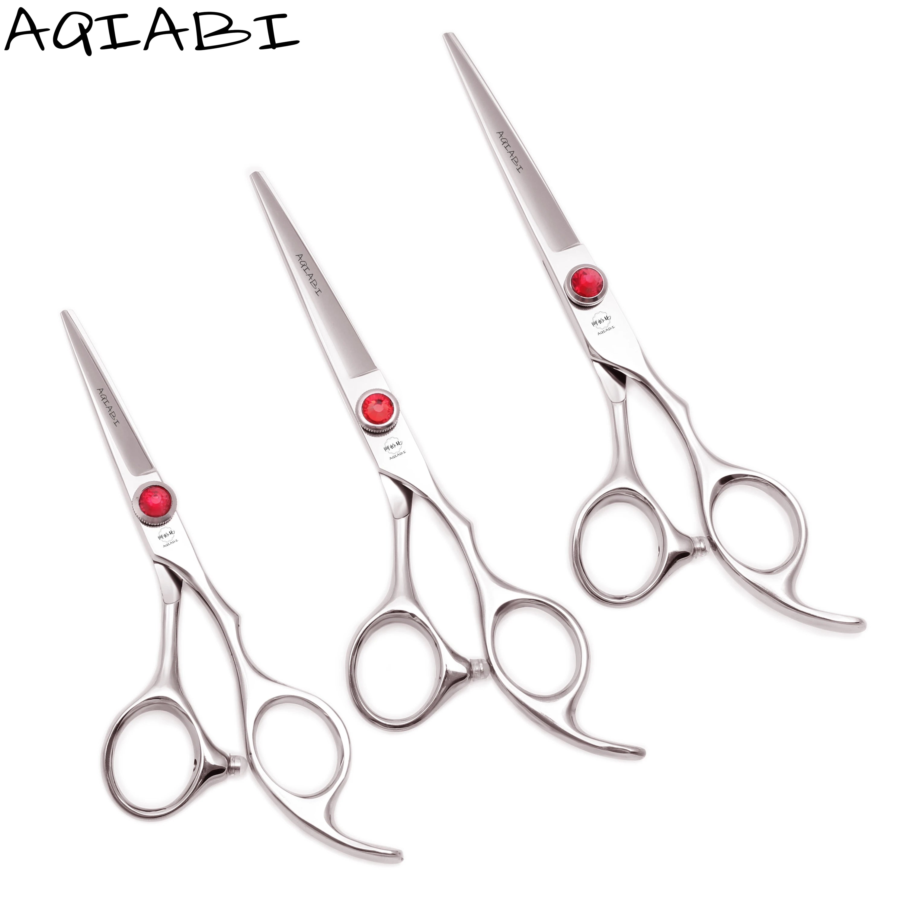 AQIABI Professional 5.5" 9CR13 Stainless Steel 58-60HRC Right-Handed Hair Cutting Scissors A9013 Sharp Blade Lightweight Shiny