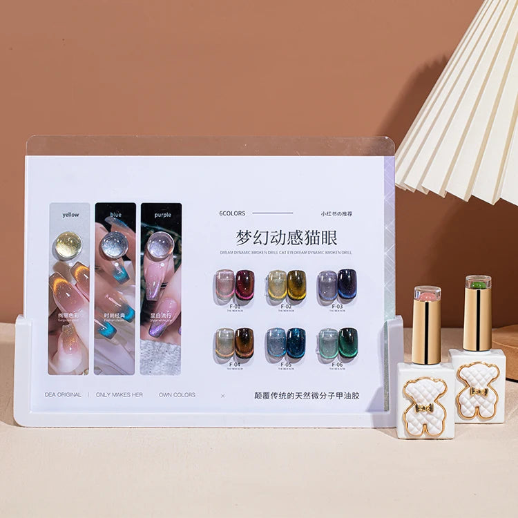 ZRKGEL Professional Nails Factory Hot Selling Private Label Nail Gel Polish OEM/ODM Cat Eye Gel Set 6 Colors UV/LED Cat Eye Gel