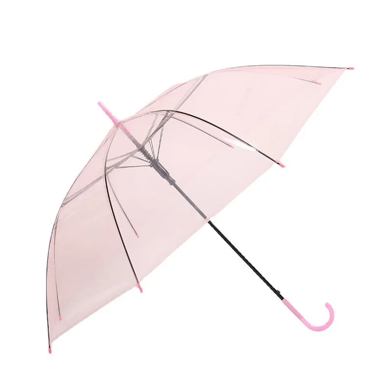 Wholesale Clear Transparent Rain Umbrella Pvc Rain Dome Bubble Rain Sun Shade Long Handle Straight Stick Umbrella