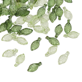 Acrylic Beads Transparent Green Small Leaves Spacer Loose Beads for Jewelry Making