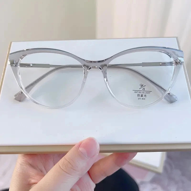 2024 Optical Glass Anti Blue Light Spectacle Frames Women Retro Glasses TR90 Cat Eye Frame Fashion Optical Eyeglasses