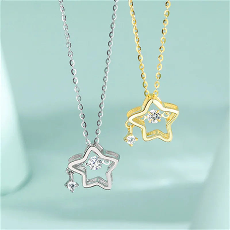 2023 New Design Luxury Necklace Fashion Necklace Fine Jewelry 925 Sterling Silver Star Pendant Necklace Wholesale
