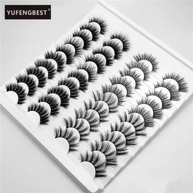 Abestyou 20pair 25mm Multipack 8D Faux Mink Full Strip Eyelashes Crazy False Eyelash Multipack