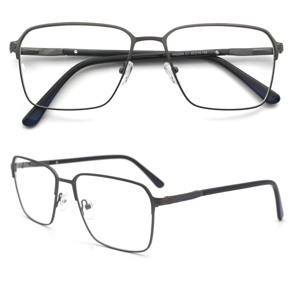 Big Frame Square Solid Business Style Oversized Computer Glasses Frame for Unisex Adults-Durable Optical Eyeglasses