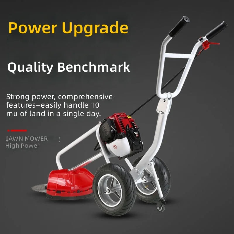 High Power 4-Stroke 140F Gasoline Lawn Mower Hand Push Brush Cutter Machine for Professional Farm Orchard Grass Cutting MegaBDM