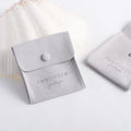 PandaSew 8x6cm Gray Small Gift Pouch Fashion Microfiber Jewelry Bag with Button