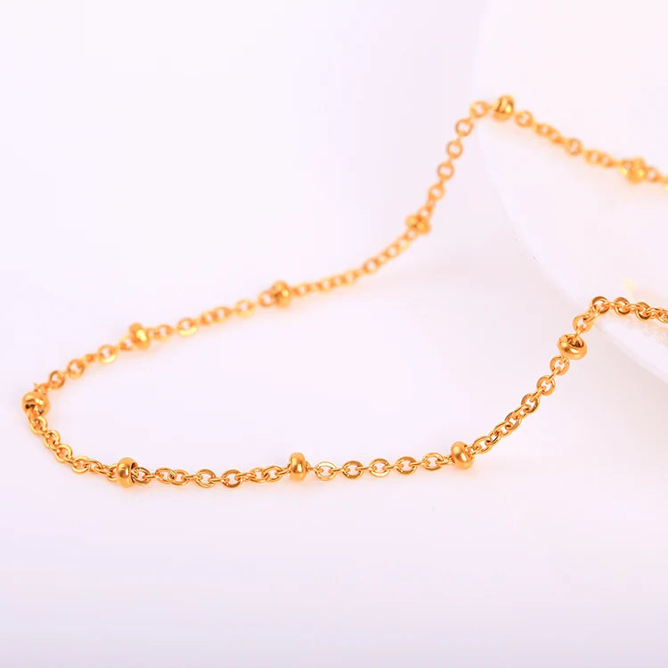 Stainless Steel Jewelry Set Curb Paperclip Ball Figaro Herringbone Rope Snake 18K Gold Plated Link Chain Necklace for Men Women