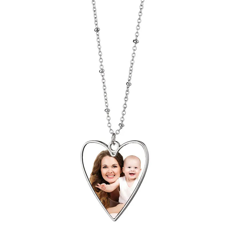New Arrivals Beads Necklace Sublimation Metal Blank Photo Necklace