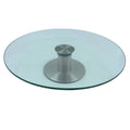 Lixsun Tempered Glass Cake Turntable Revolving Rotating Cake Decorating Turntable Cake Stand Stainless Steel Base