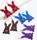 Cute Easter Gift Colorful Glitter Bunny Shape Jewelry Cartoon Animal Simple Heart Bestie Jewelry Acrylic Rabbit Drop Earrings
