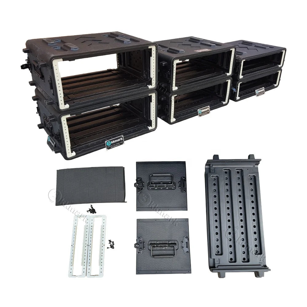Removable HDPE Easy to Carry DJ Wireless Microphone Amplifier 2U 3U 4U 6U 8U 12U 14U 16U Shock Mount Racks Flight case