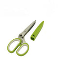 Multifunction Vegetable Kitchen Gadget Scissor Kitchen Herb Shear Cutter Stainless Steel 5 Blade Herb Scissor With Cleaning Comb