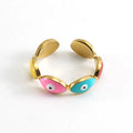 Stainless Steel Fashion Personality Devil Eye Ring Titanium Steel 18k Gold Evil Eye Ring