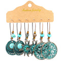 Factory Direct Sale Retro Earrings 3 Pairs Suit Designer Irregular Tassel Alloy Earrings for Women
