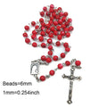 Religious Gift Rosary Necklace Cross Necklace Our Lady of Fatima Giveaway Handmade Bead Chain Paracord Rosario