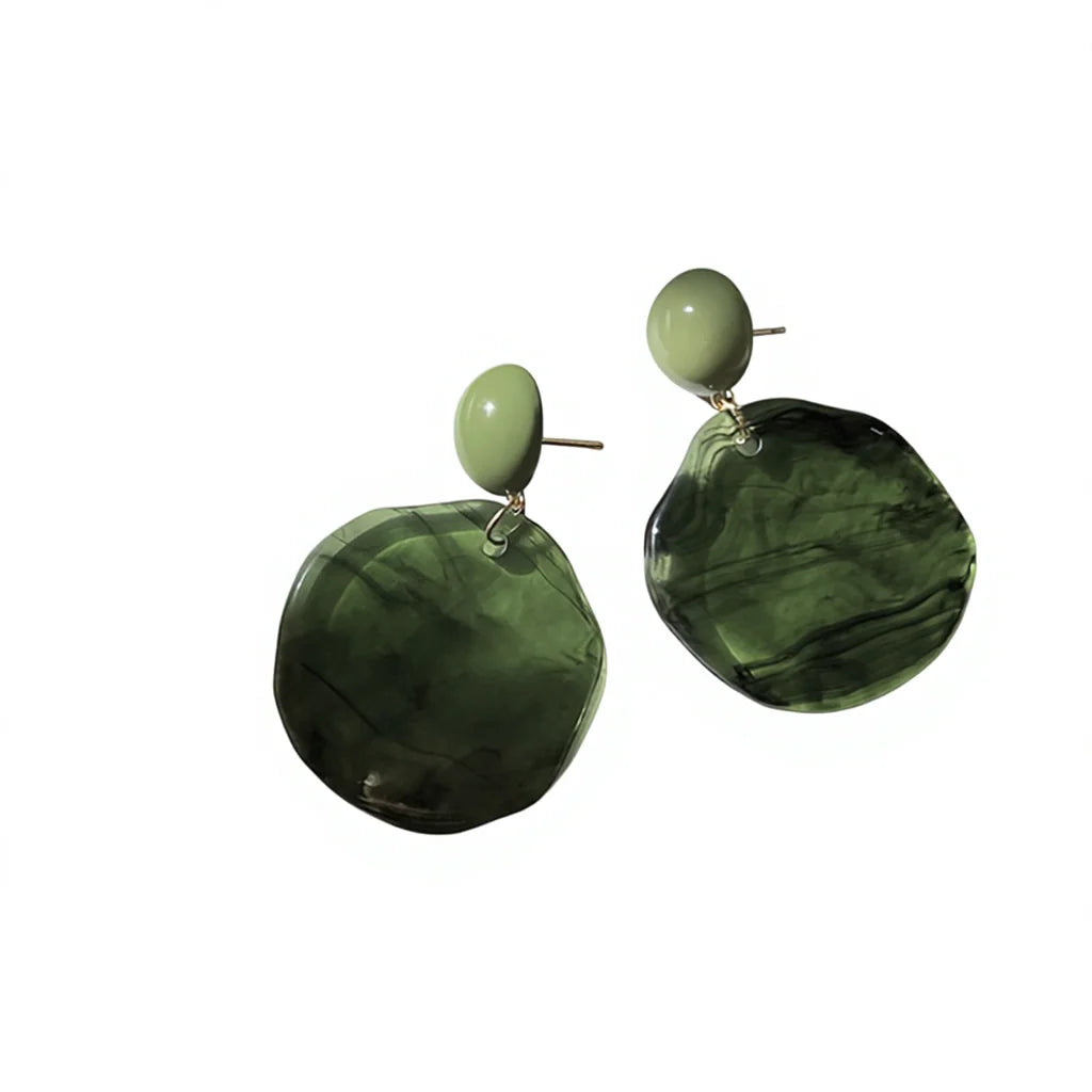 HOVANCI European Style Acrylic Sequins Large Circle Statement Earrings for Women