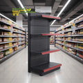 Gray Metallic Heavy Duty Back Board Supermarket Wall Shelves Merchandise Display Rack 1 Layer Shelves for Stores