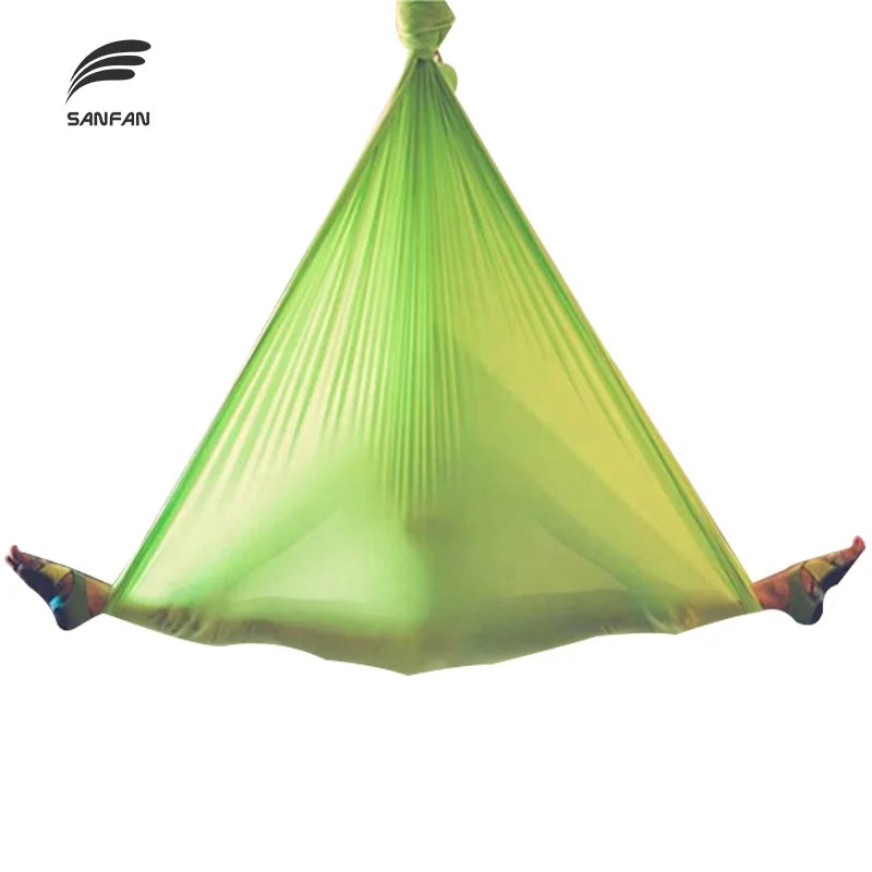 SANFAN Premium Printing Nylon Flying Anti-Gravity Fitness Air Black Aerial Yoga Hammock Set 5m/6m/7m Manufacturer Direct
