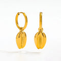 New Trendy Earring Irregular Shell Shape Pendant Huggie Earring Fashion Jewelry 18K PVD Gold Plated Earring for Women's