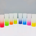 Topjlh Sublimation Shot Glass Blanks Wholesale Custom Sublimation 3oz Frosted Glass Beer Mug Blanks Mini Shot Glasses
