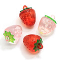 Cute Transparent Pink Red Strawberry Acrylic Earring Charms Small Fruit Earring Necklace Pendant Connector DIY Jewelry Make