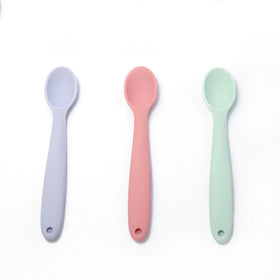 Eco-friendly Bpa-Free Custom Food Grade Soft First Stage Feeding Silicone Baby Spoon for Infant