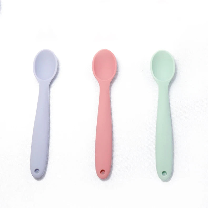 Eco-friendly Bpa-Free Custom Food Grade Soft First Stage Feeding Silicone Baby Spoon for Infant