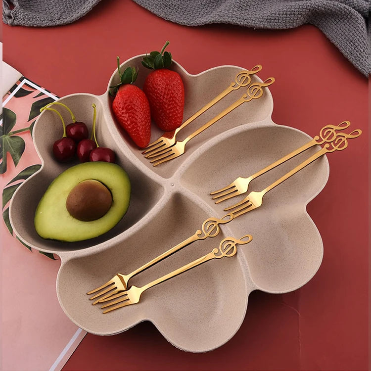 Wheat Straw Candy Box Divided Grid Snack Box Household Plastic Fruit Tray Dry Fruit Tray