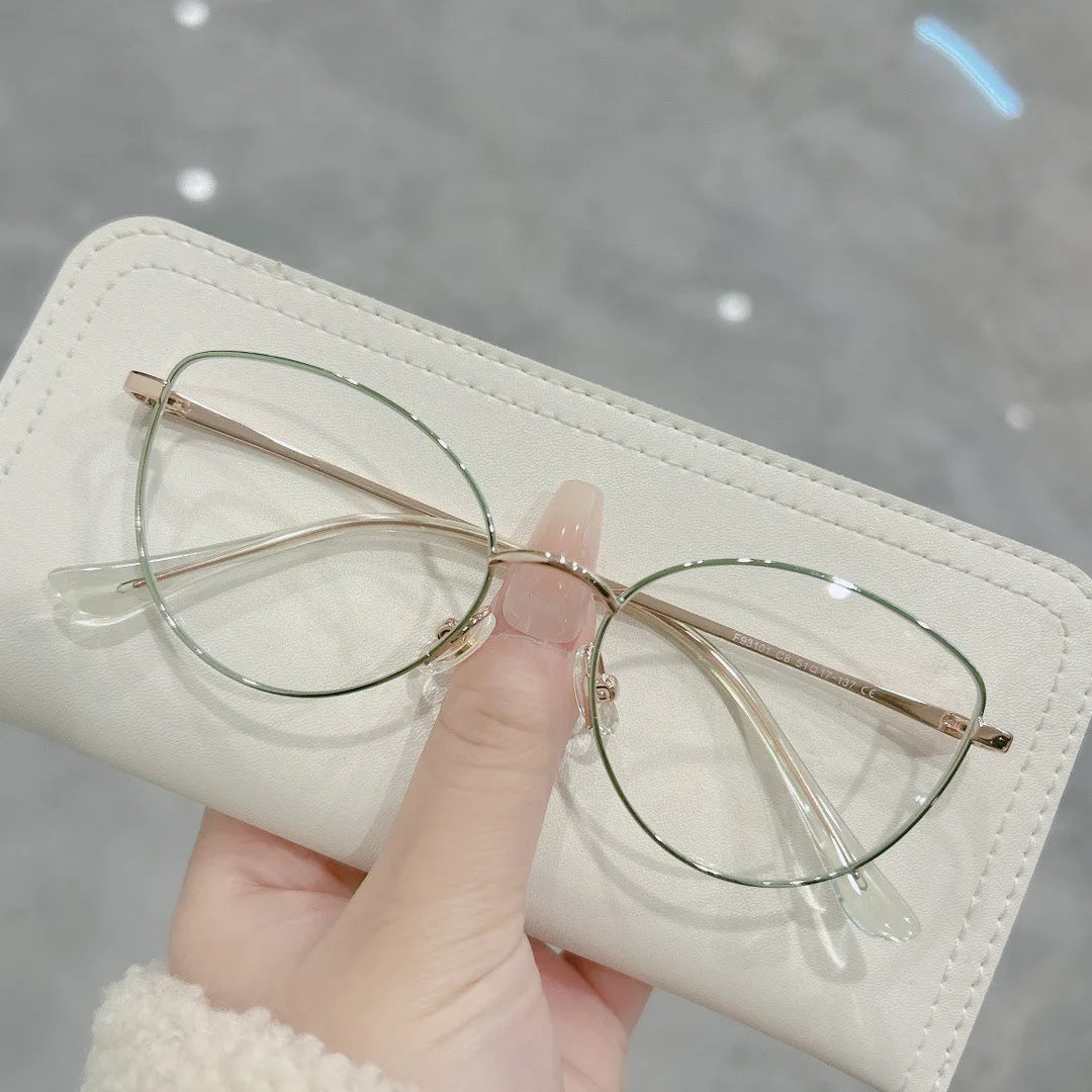 2025 Latest Design Women Spectacle Optical Frames Anti Blue Light Blocking Metal Eyeglasses Frame