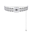 Vintage Style Silver Alloy Geometric Women Belt Belly Waist Chain for Girl Body Jewelry Adjustable
