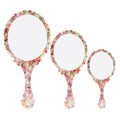 MiDairy 4MM Thickness LARGE SIZE White Marbling Large Chinese Cosmetic Mirror Acetic Acid Indoor Handheld Mirror Customized logo