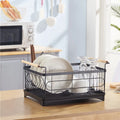 Wood Handles Small Dish Drying Rack for Kitchen Counter Thickened Metal Materials No Assembly Dish Racks