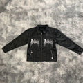 DENIMGUYS Zipper Cuffs Men's Streetwear Hip Hop Waxed Coated Jacket Men
