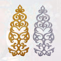Custom Gold and Silver Embroidery Large Hot Press Iron on Metallic Appliques Sticker Kids Dresses Decor Heat Transfer Patches