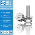 GB9074.13 Stainless Steel SS304 SS316 Hex Head Phillips SEMS Screw with Plain and Spring Washers Combination Assembly Bolts