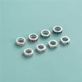 Colourful Zircon Round Charms Beads 925 Sterling Silver Square Spacers Beads for Jewelry Making Accessories
