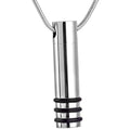 Stainless Steel Silver Plated Vintage Ash Cremation Necklace Rubber Ashes Holder Keepsake Cylinder Pendant Memorial Funeral Urn