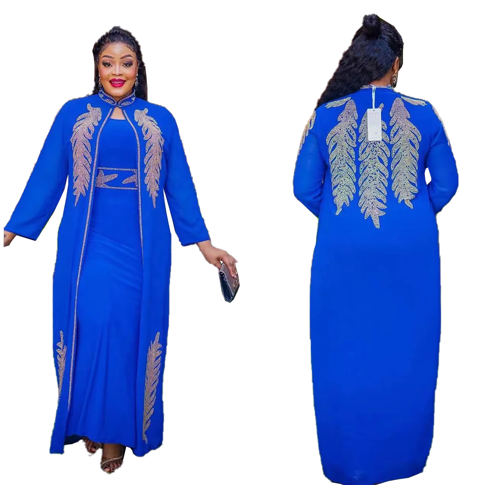 Best Selling African Women Clothing Dashiki Rhinestone African Clothing Bazin Set of 2 African Clothes for Women