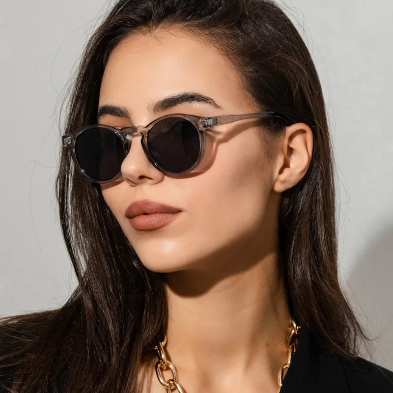 Wholesale Uv400 Mens Clear Sun Glasses Vintage Round Frame Circle Sunglasses for Men and Women