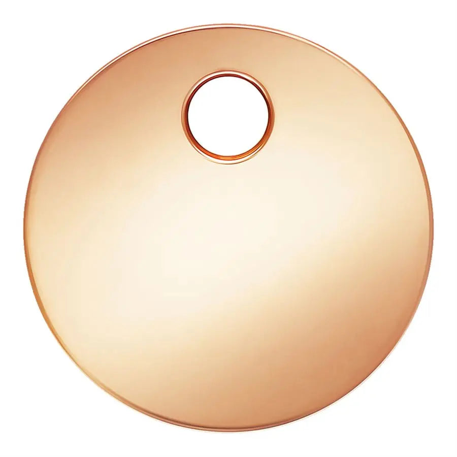 Classic 14K Rose Gold Filled Round Disc Pendant for Diy Jewelry Making Bracelet Necklace End Tag Custom Engraved Logo Available