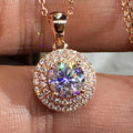 CAOSHI 2025 Hot Sale Classical Large Round Zircon Pendant Necklaces Full Diamonds Multilayer Shiny Rose Gold Necklace Women