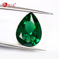 Wholesale Price 3A Quality Synthetic Green Glass Stone Loose Gemstone Peat Cut Green Nano Crystal Gemstone