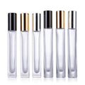 Empty Long Cap Steel Roll on Cosmetic Packaging 10ml Round Rectangle Luxury Refilled Rose Gold Glass Perfume Bottle